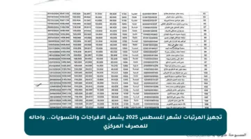 تجهيز المرتبات لشهر أغسطس 2025 يشمل الإفراجات والتسويات.. وإحالة للمصرف المركزي